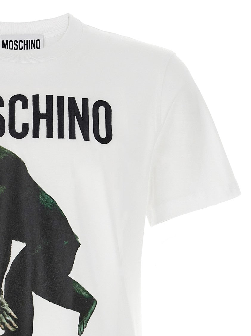 Moschino Organic Cotton T-Shirt With Logo Embroidery
