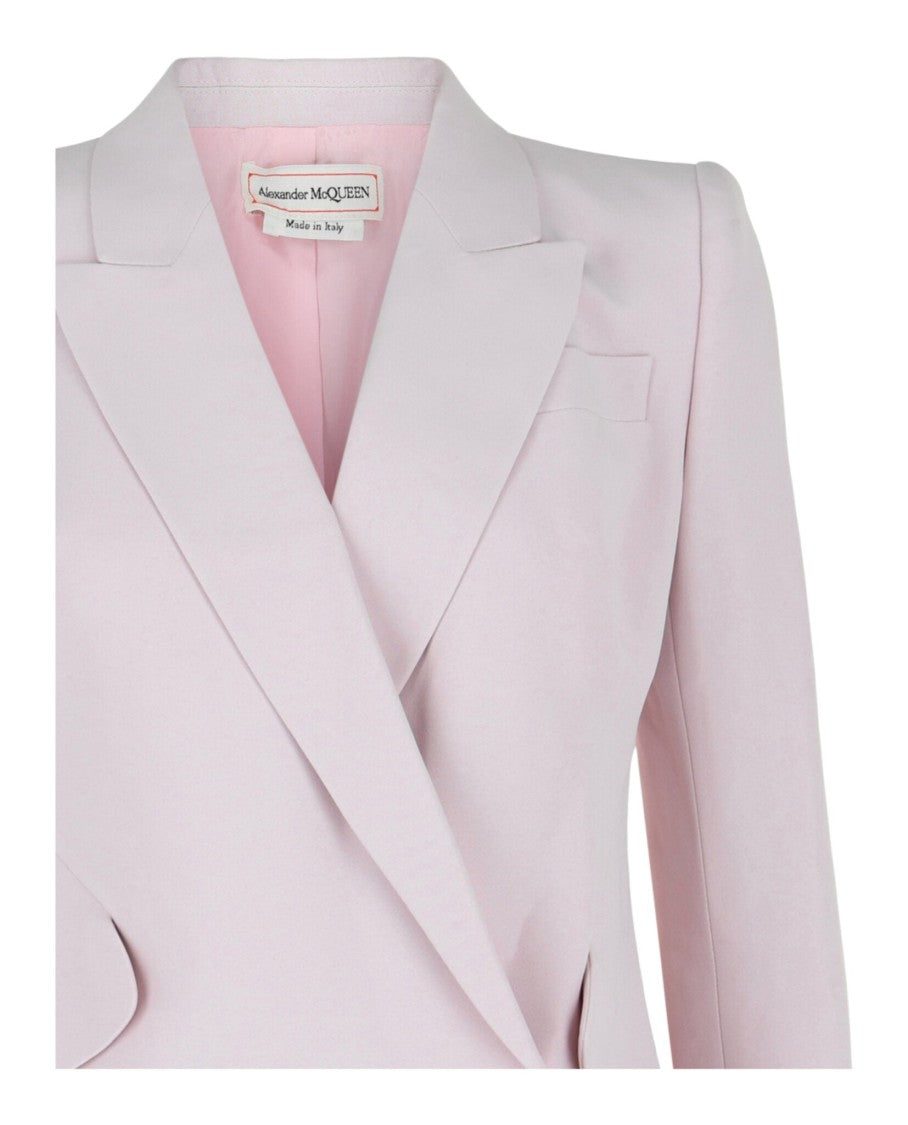 Alexander Mcqueen Asymmetric Double Breasted Blazer With Concealed Buttons