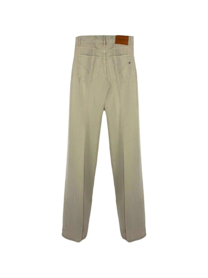 Dondup Beige Five-Pocket Logo Jeans