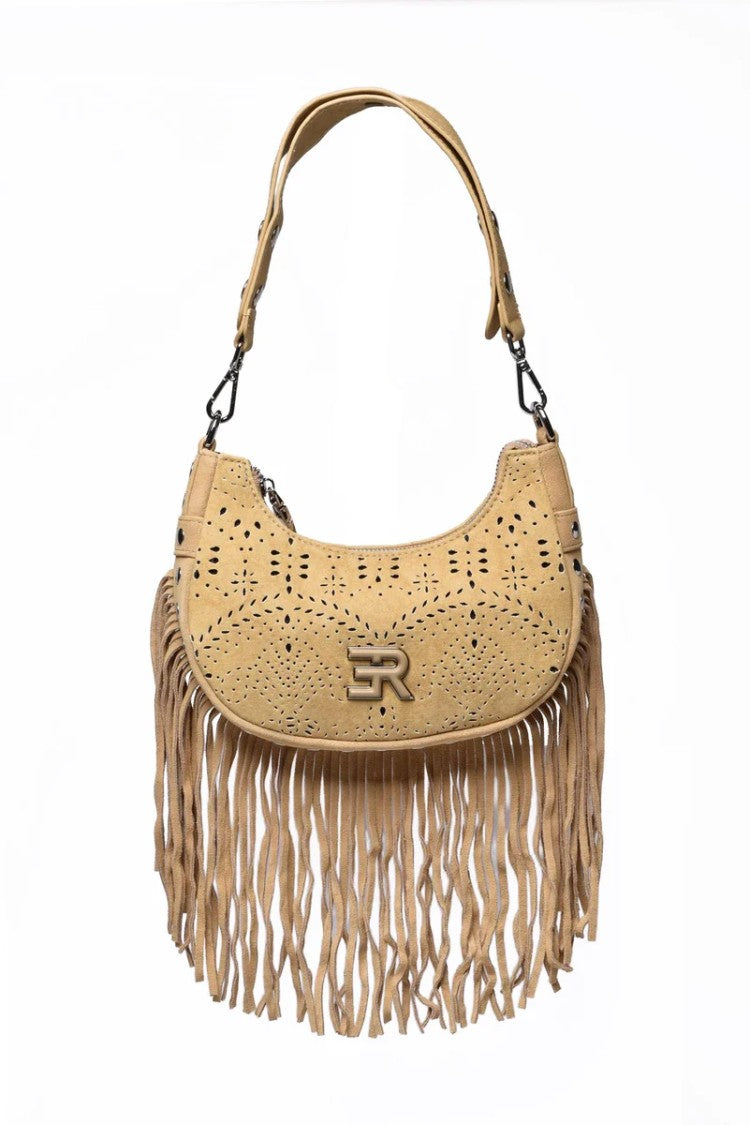 Ermanno Firenze Beige Polyester Leather Crossbody Bag