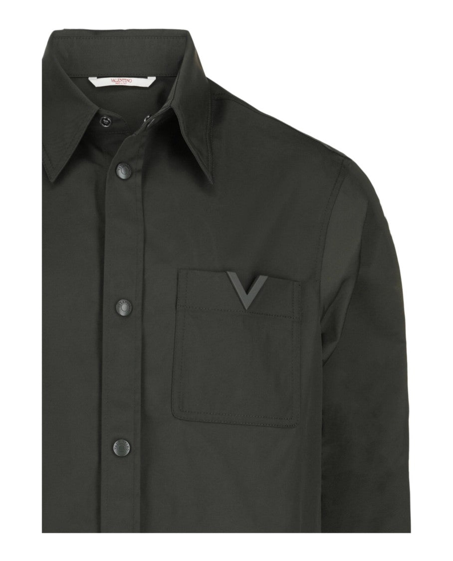 Valentino V-Detail Button-Up Shirt