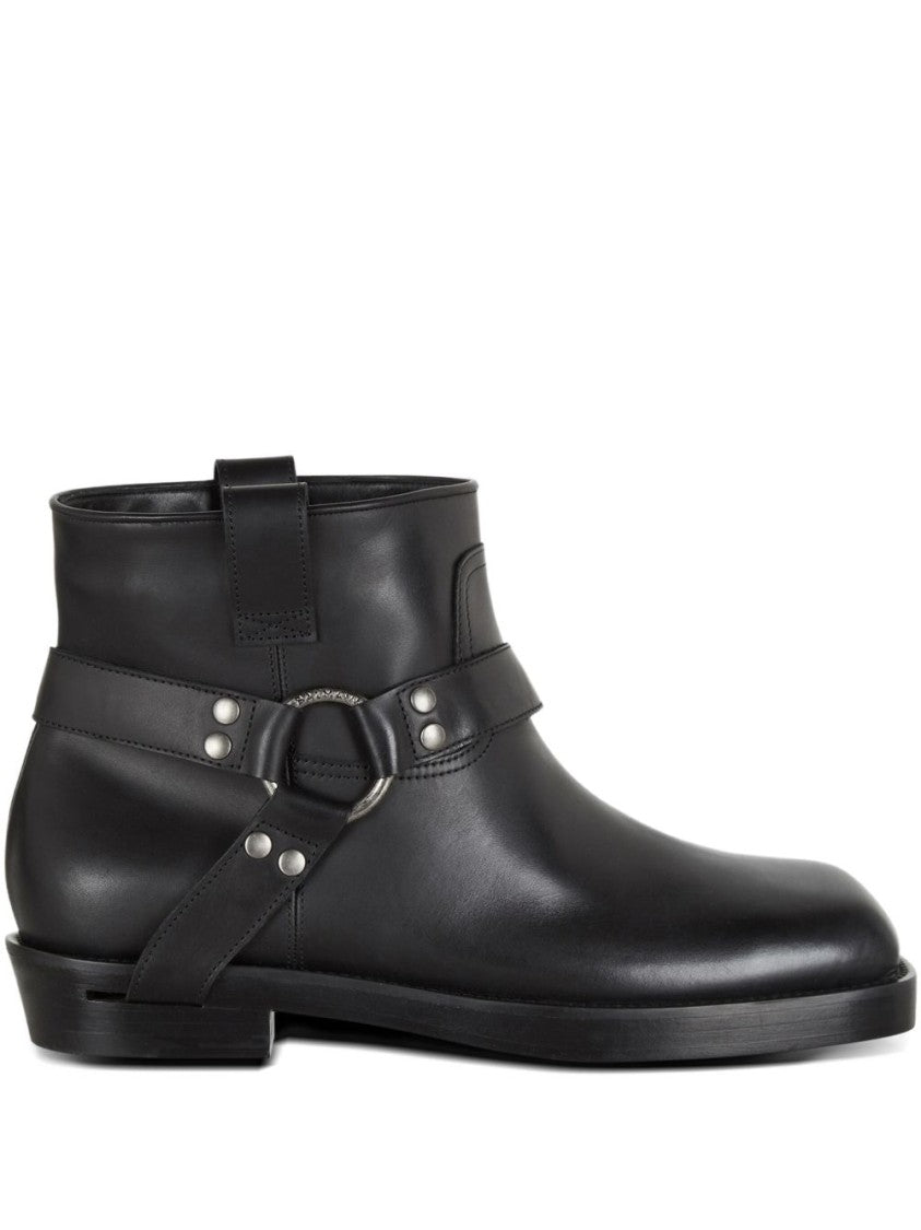 Balmain Black Double Pull Tab Square Boots