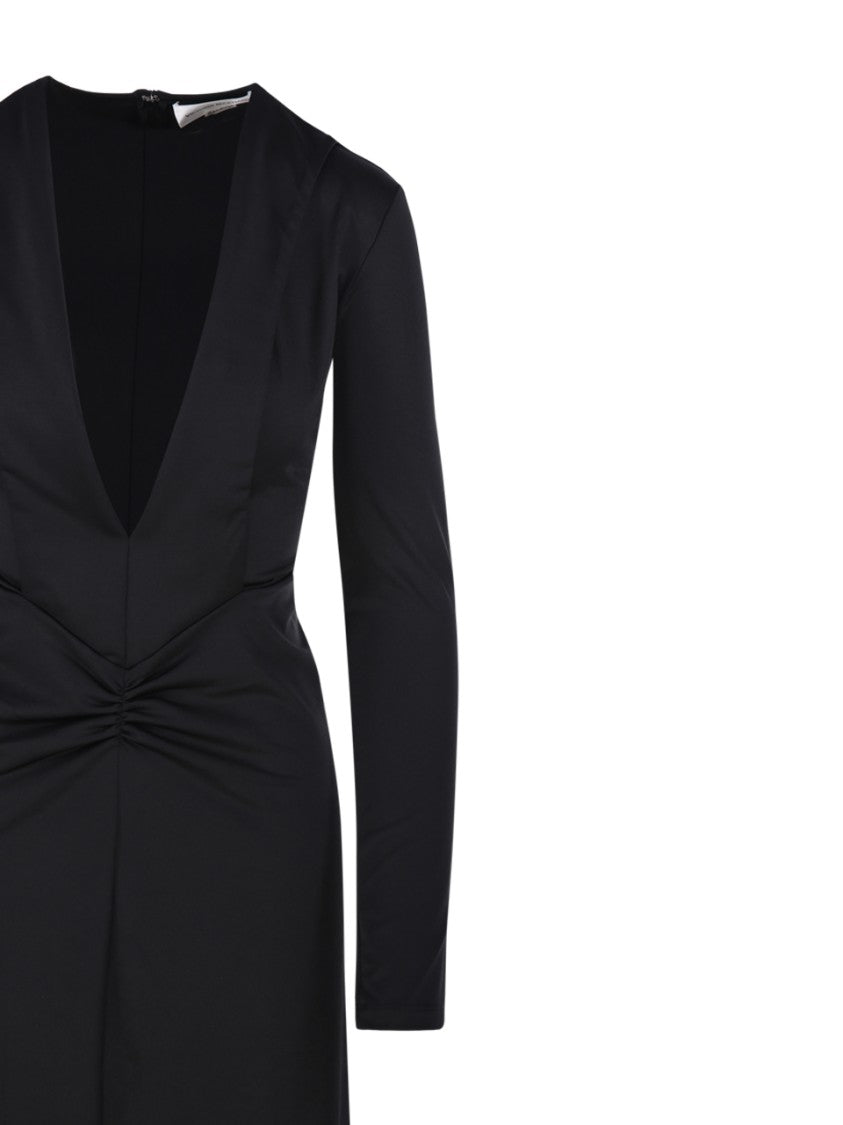 Victoria Beckham Long Sleeve V-Neck Mini Dress