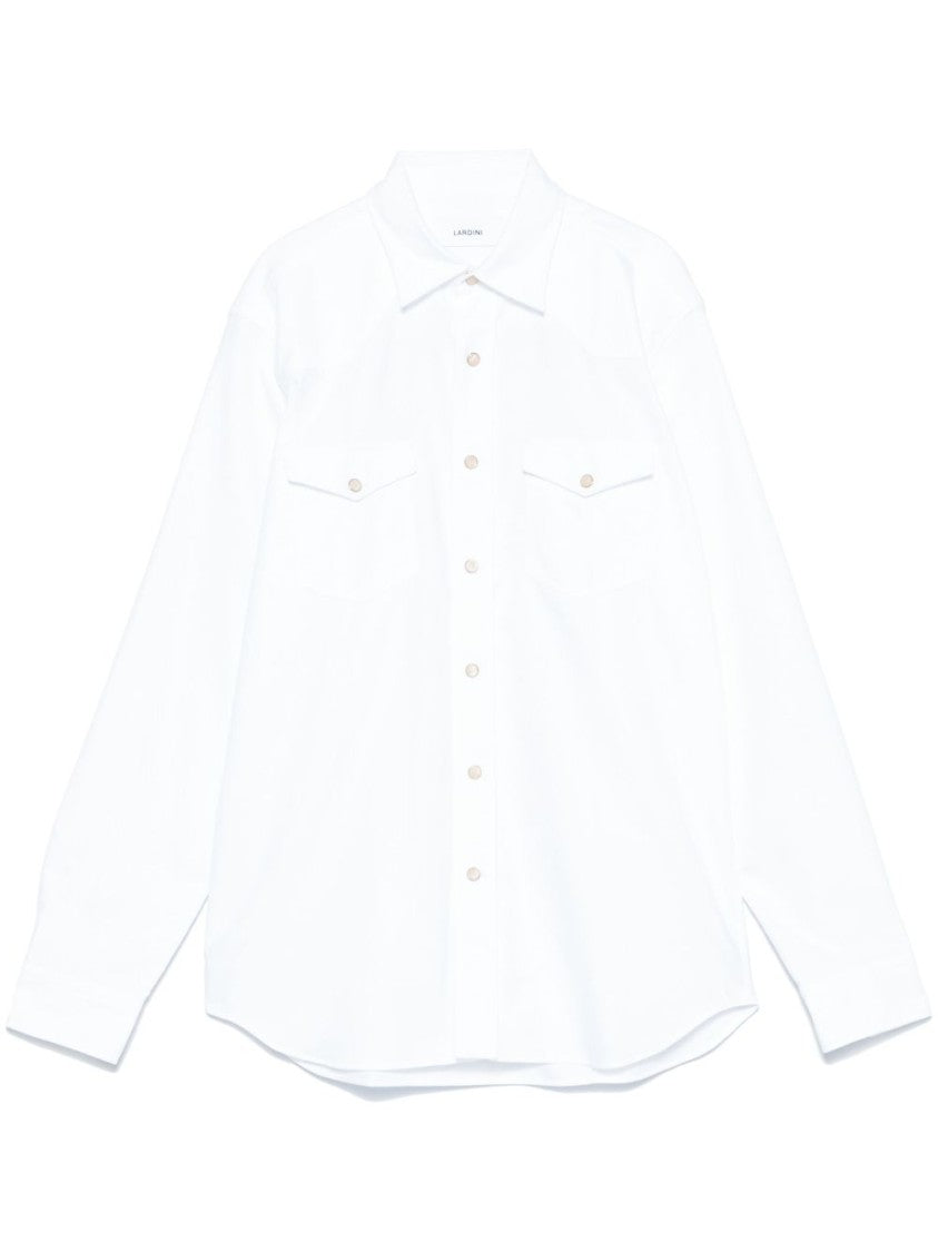 Lardini Tailored Black Shirt With Button-Down Front