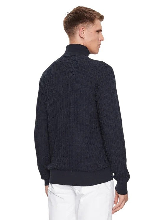 Armani Exchange Textured Ribbed High Neck Pullover