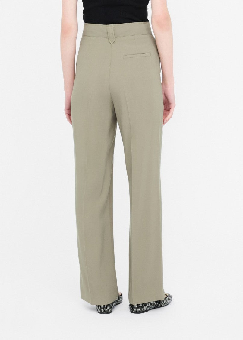 Liu Jo High-Waisted Straight Leg Viscose-Blend Gabardine Trousers