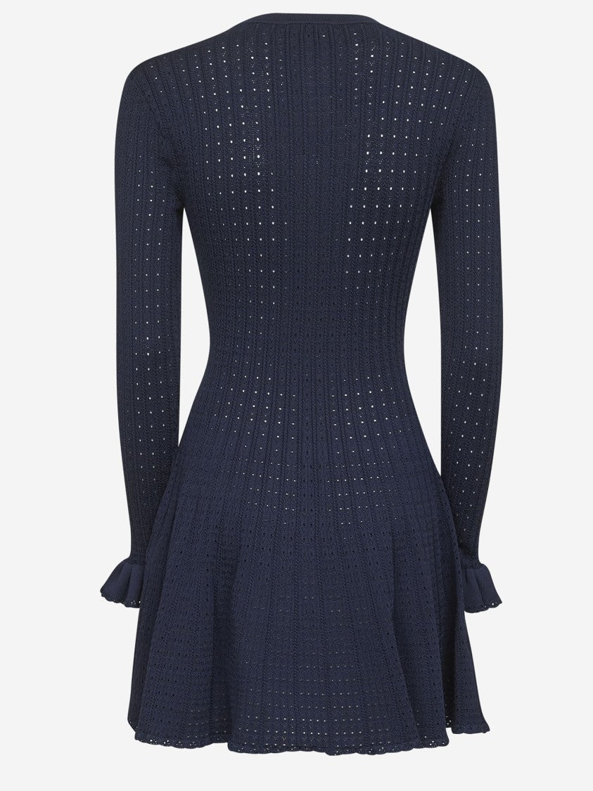 Self-Portrait Stretch Viscose Blend Short Dress