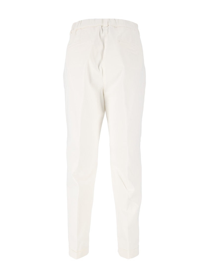 Peserico White Tailored Straight-Leg Formal Pants