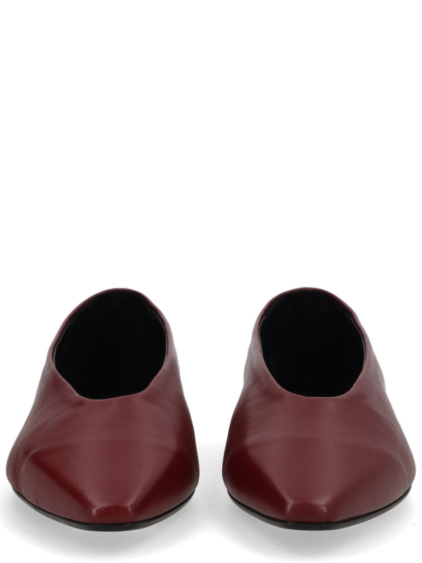 Aeydē Betty Burgundy Pointed Toe Nappa Leather Ballerina Flats