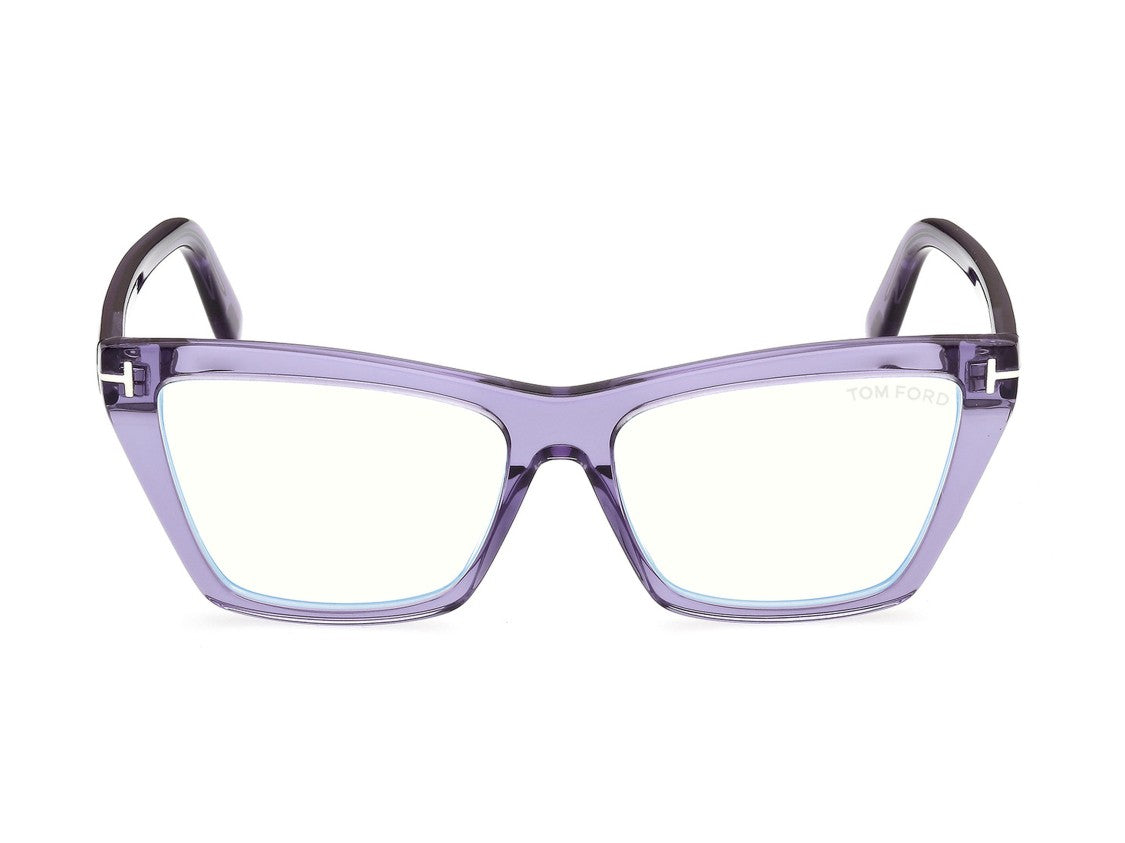Tom Ford Ft6189-B Oversized Translucent Purple Acetate Square Eyeglasses