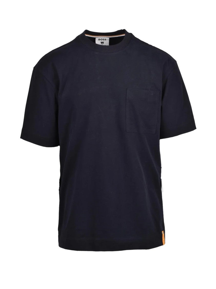 Boss X Steiff Black Cotton Minimalist T-Shirt