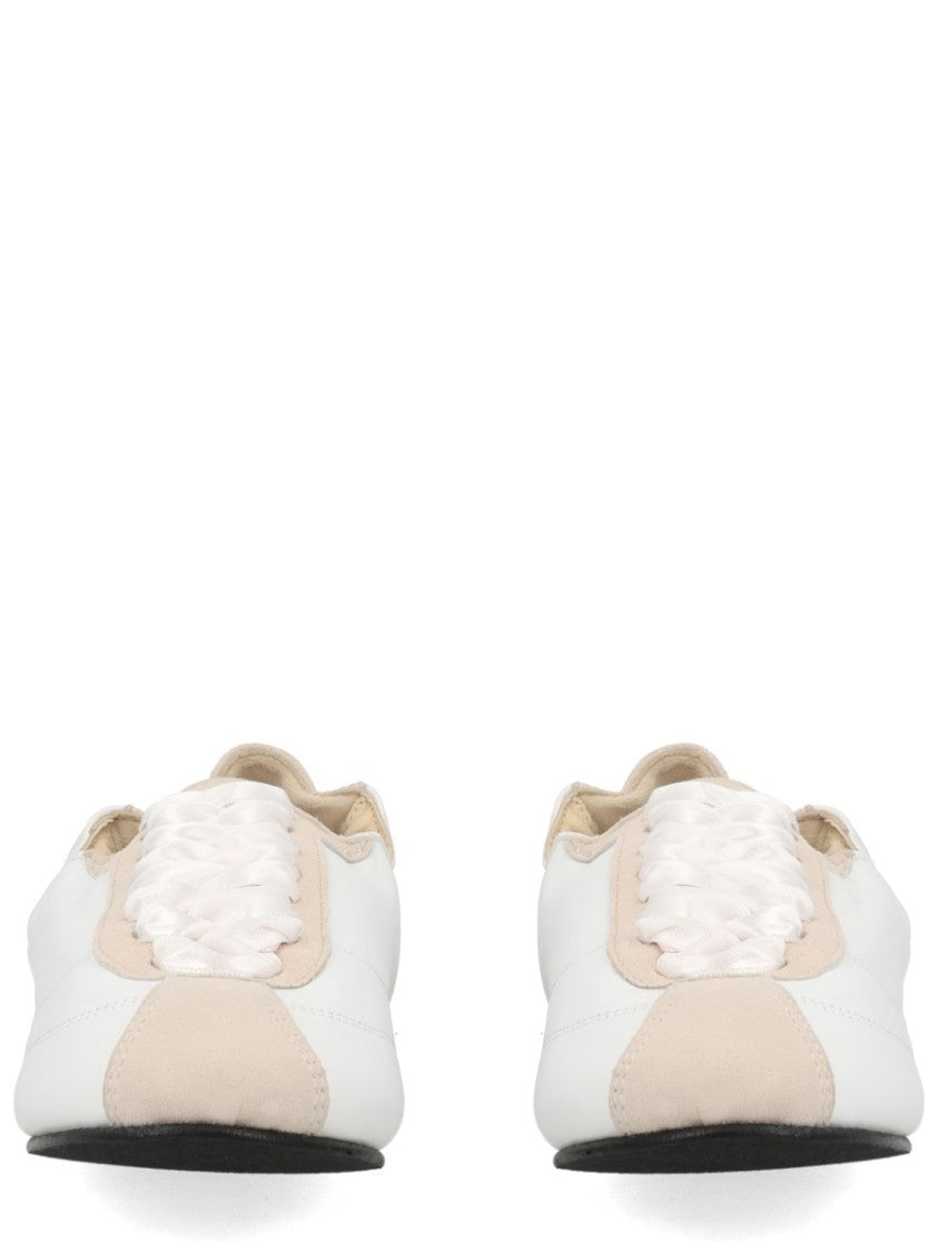 Repetto Tennis Smooth White Suede Accent Lambskin Sneakers