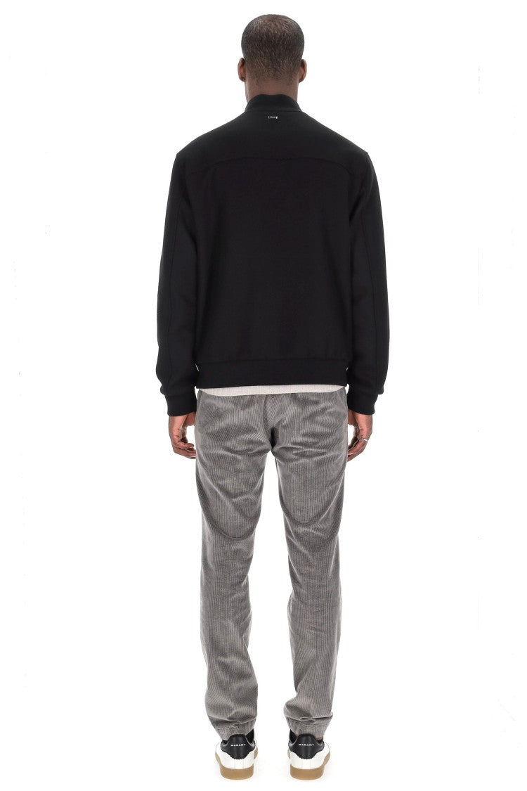 Herno Diagonal Wool Baseball Collar Bomber Jacket