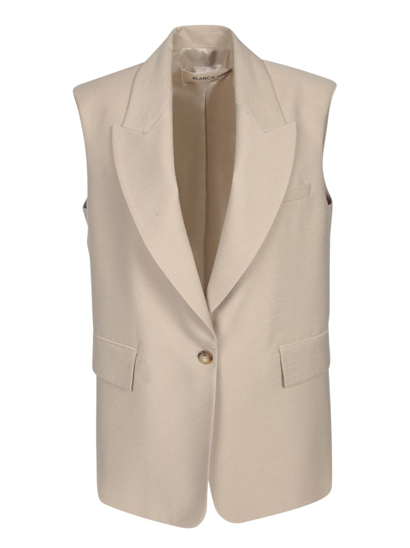 Blanca Vita Mastice Twill Viscose Sleeveless Vest