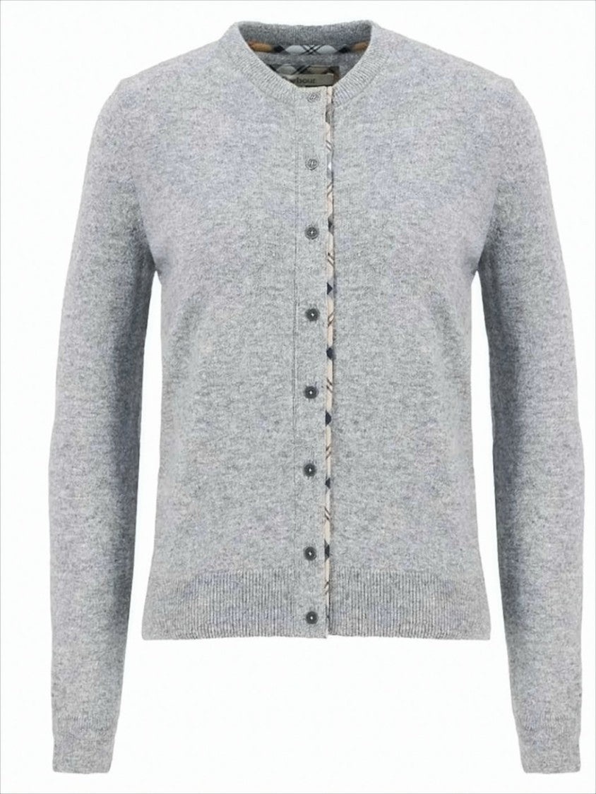 Barbour Pendle Cardigan With Tartan Trims