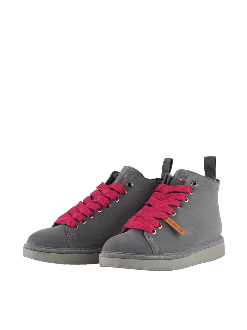 Panchic Grey Suede/Fuchsia Lace Sneakers