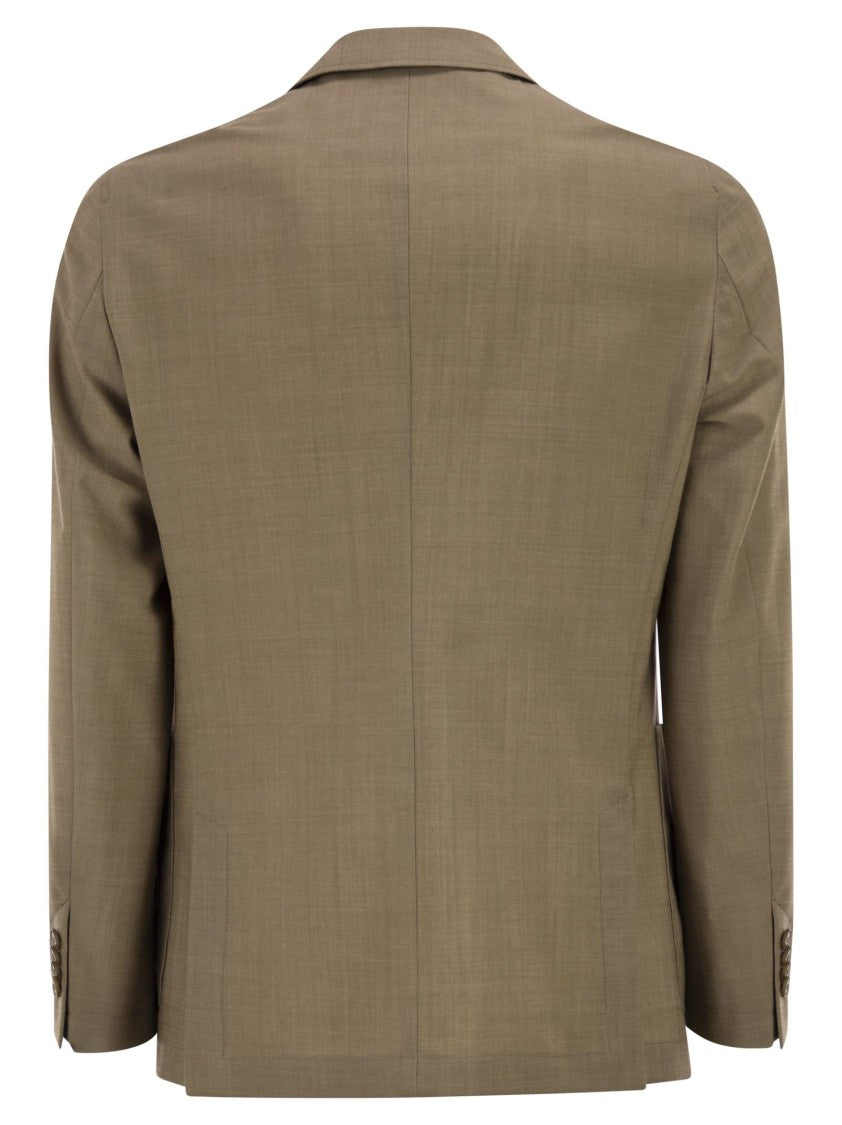 Boss Double-Breasted Blazer In Virgin Wool