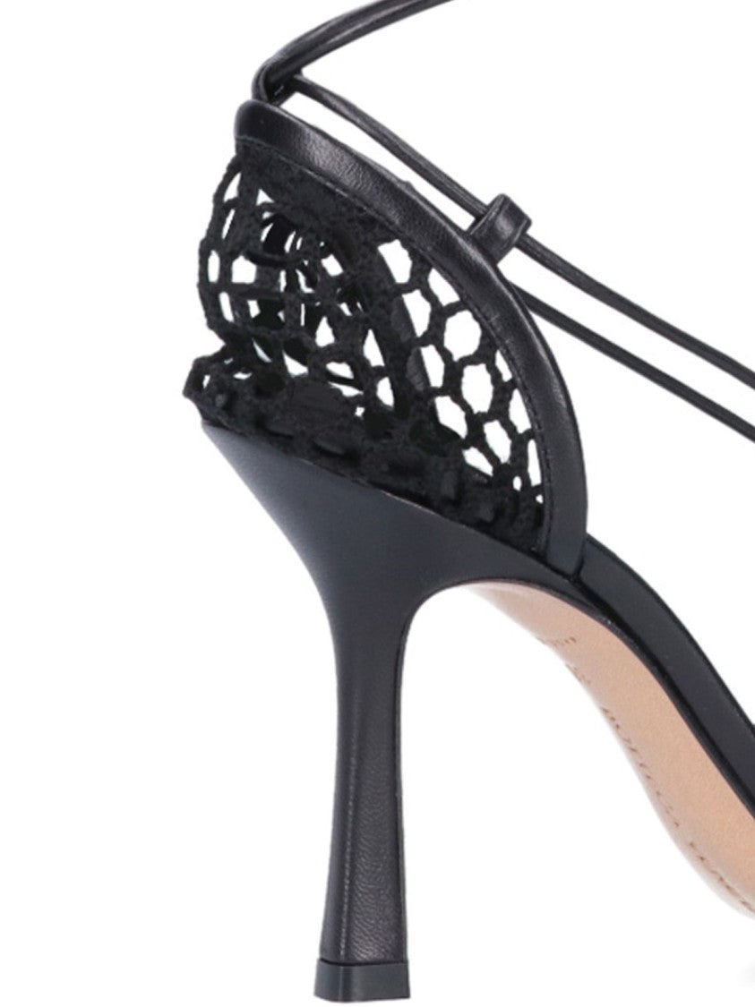 Bottega Veneta Perforated Leather Stiletto Shoes With Ankle Strap