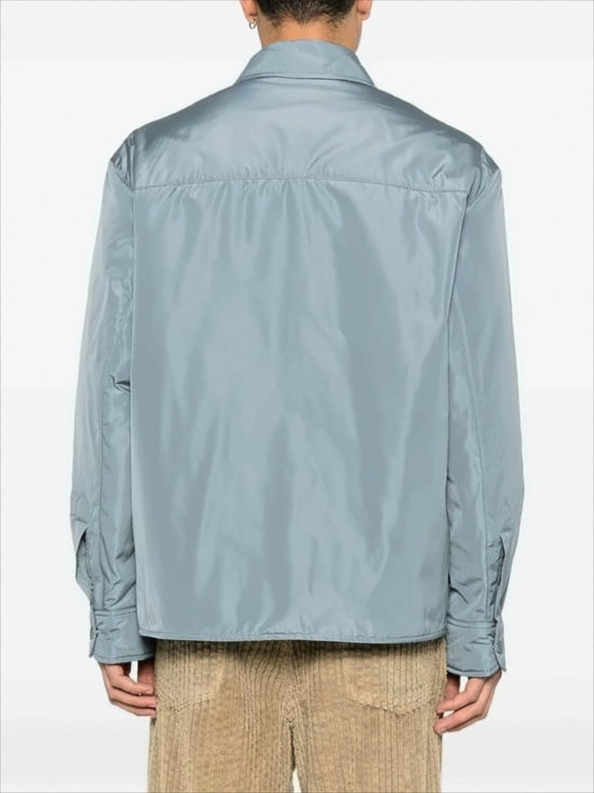 Ami Lightweight Blue Jacket With Classic Collar
