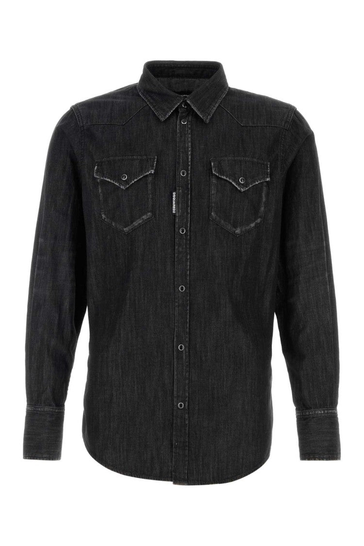 Dsquared2 Black Denim Classic Western Shirt
