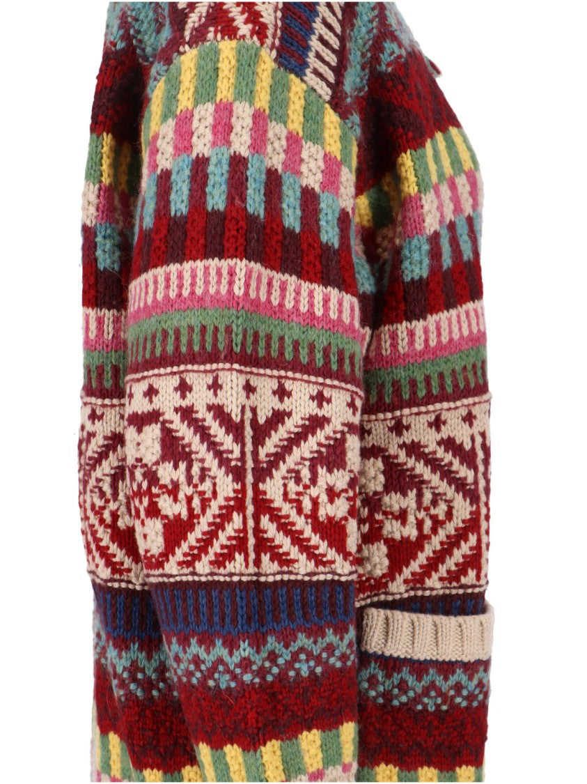 Polo Ralph Lauren Multicolor Geometric Knit Zip Cardigan