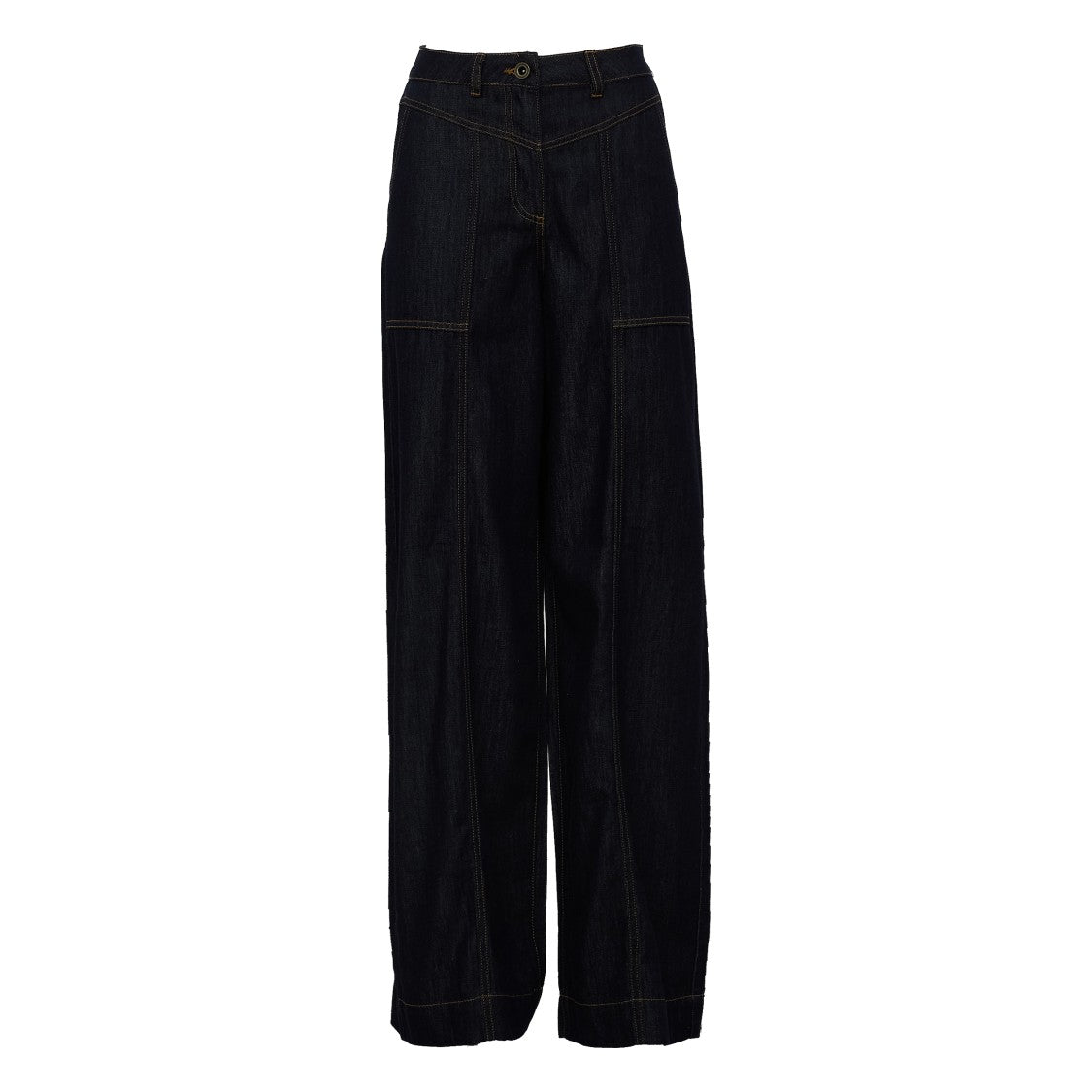 Self-Portrait Indigo Denim Straight Leg Jeans