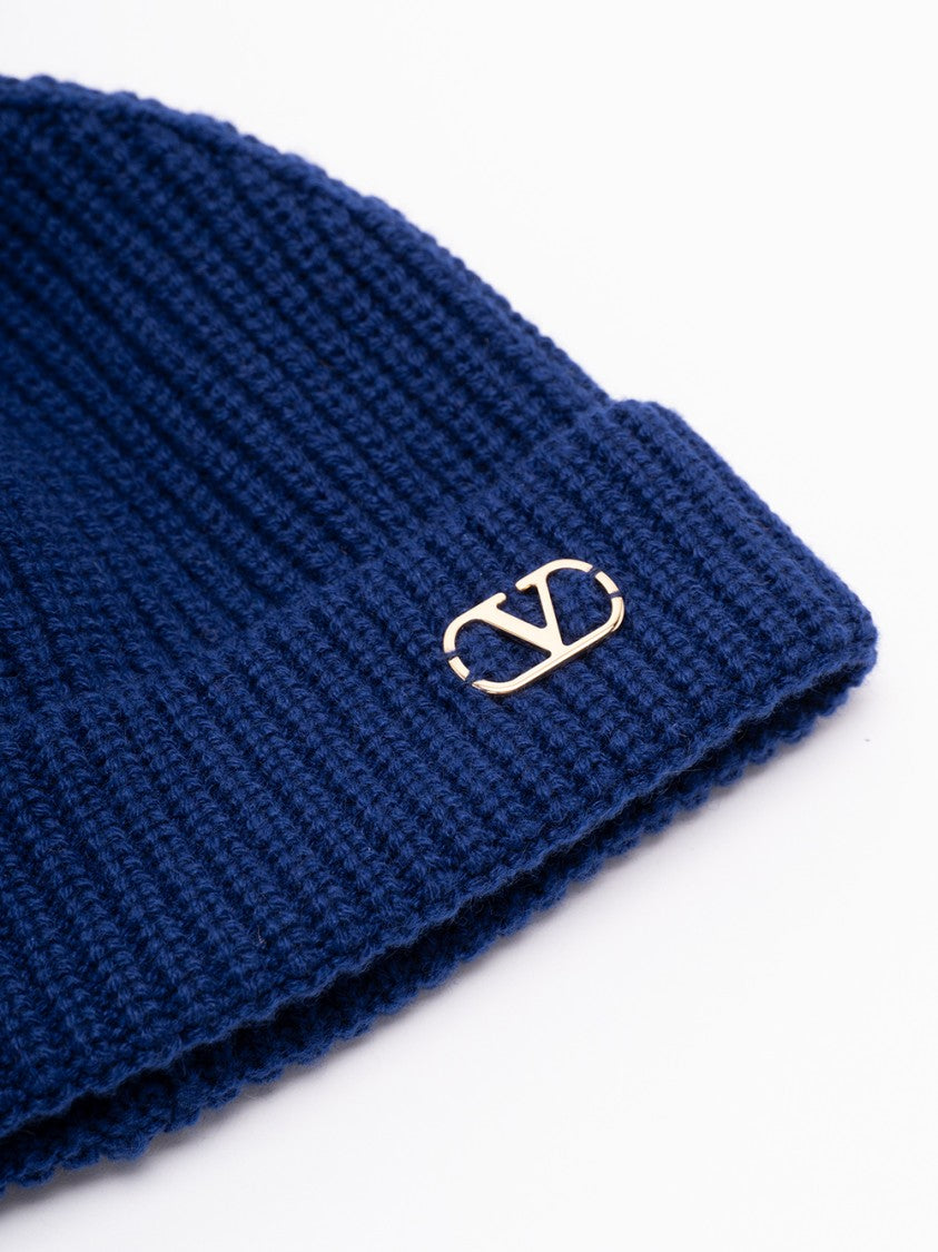 Valentino Garavani Metal `Vlogo` Cachemire Knitted Beanie