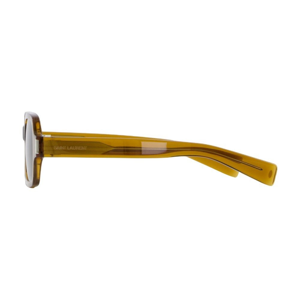 Saint Laurent Translucent Brown Acetate Rectangular Sunglasses