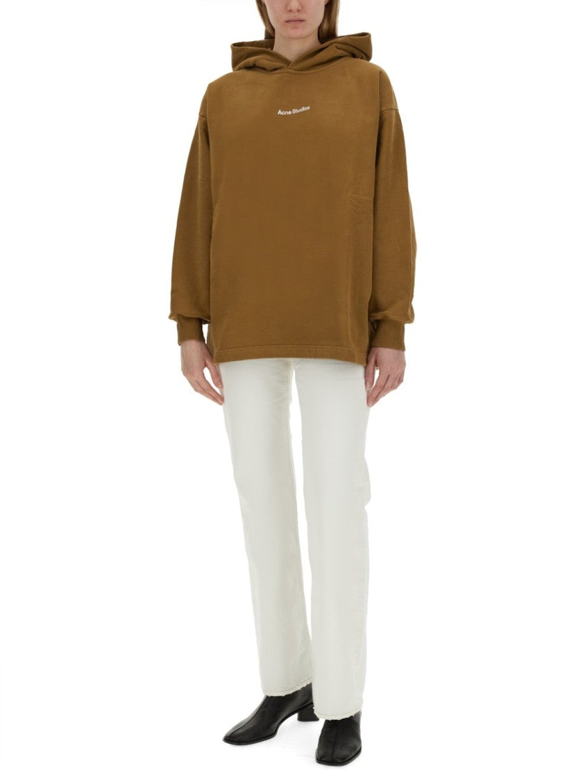 Acne Studios Relaxed-Fit Brown Sweatshirt With Subtle Logo