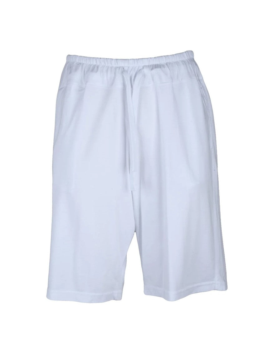 Crossley White Stretch Adjustable Drawstring Cotton-Blend Shorts