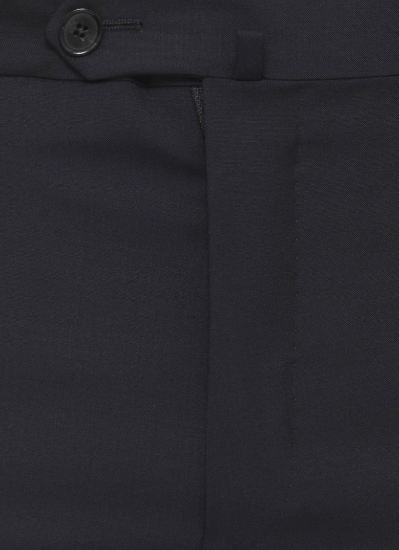 Caruso Black Manon Peak Lapel Wool Suit
