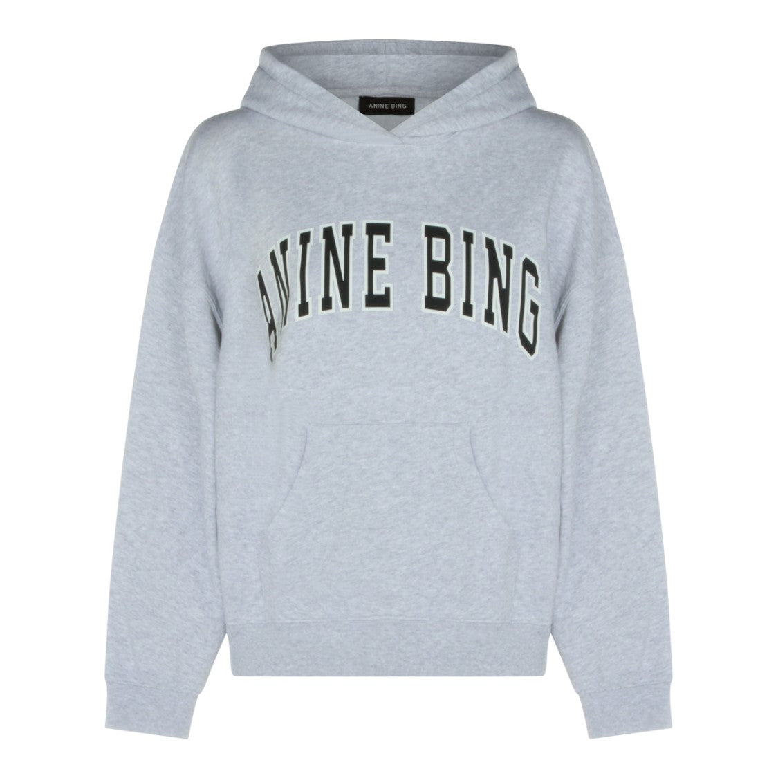 Anine Bing Light Grey Cotton Sweatshirt With Hoodie And Logo Detail