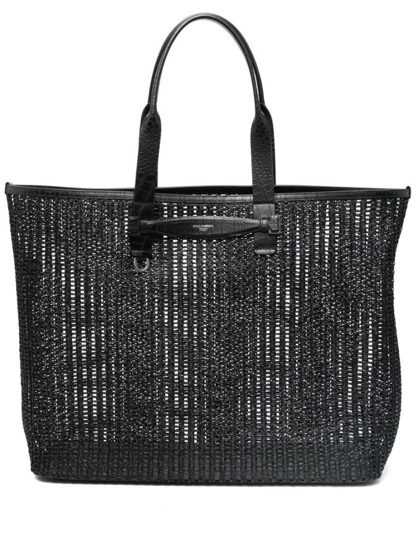 Dolce & Gabbana Woven Design Bag With Versatile Carrying Options