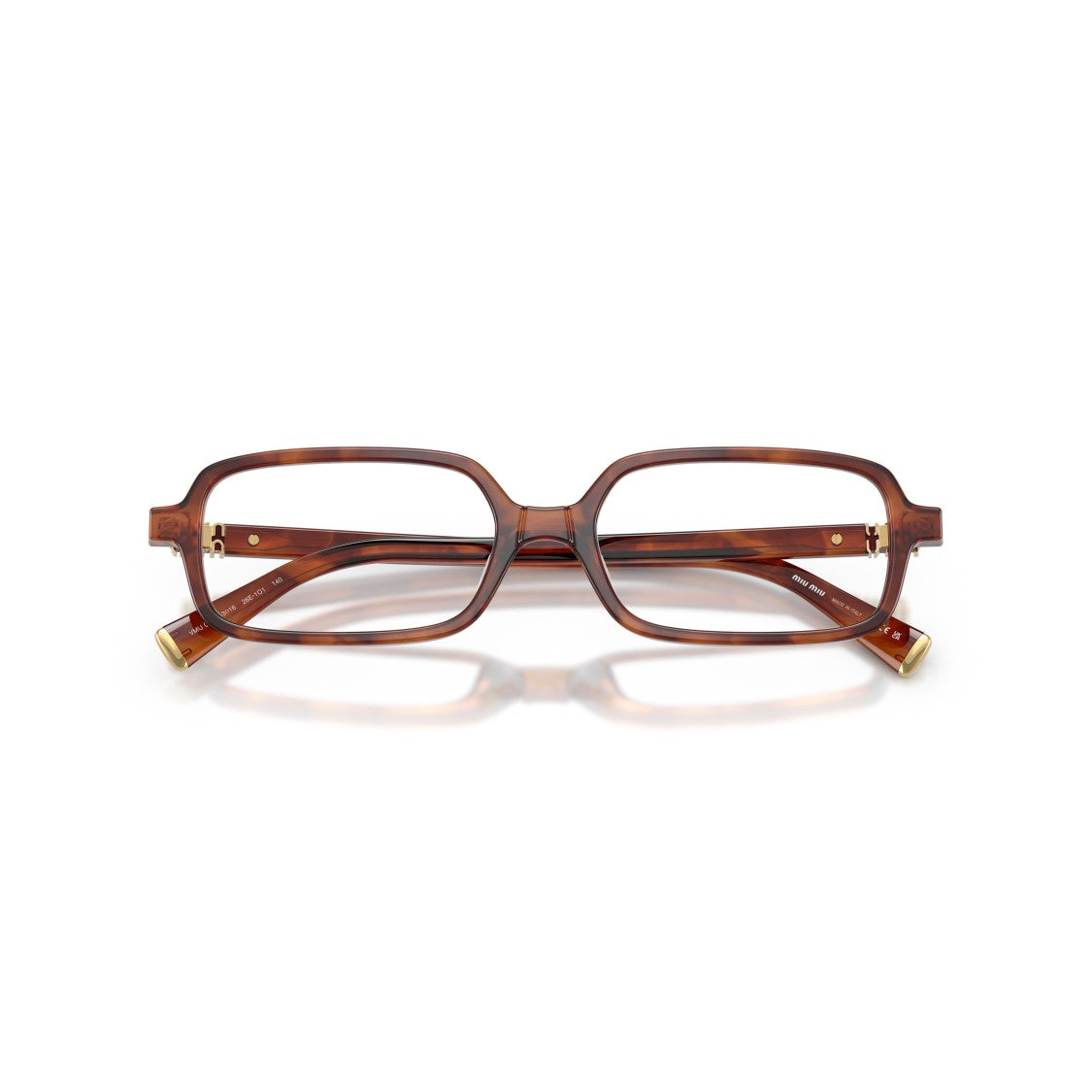 Miu Miu 0Mu 01Yv Tortoiseshell Acetate Rectangular Eyeglasses