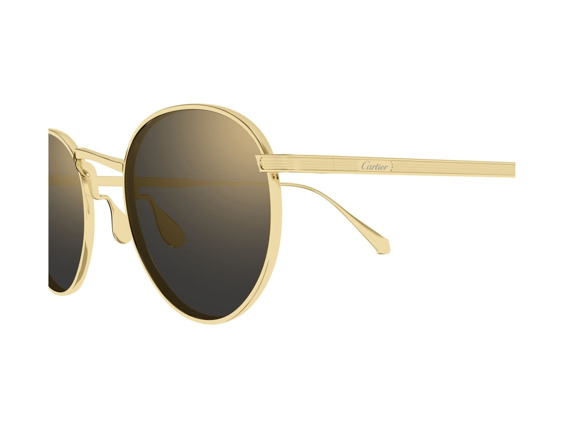 Cartier Gold Ct0626s Titanium Round Sunglasses