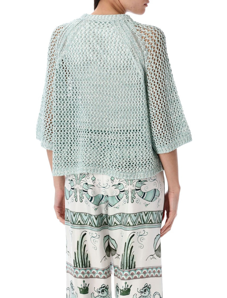 Fabiana Filippi Open Knit Short-Sleeved Sweater