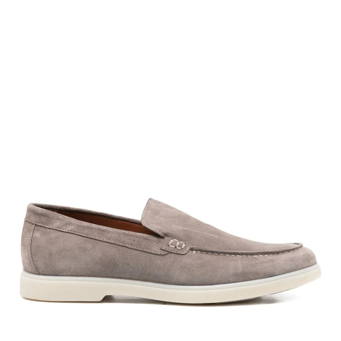 John Harrison Beige Suede Flat Sole Loafers