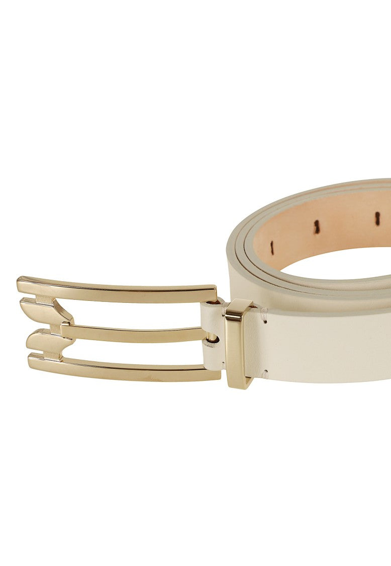 Victoria Beckham Polished Gold-Tone Pin Buckle Belt With Integrated Loop