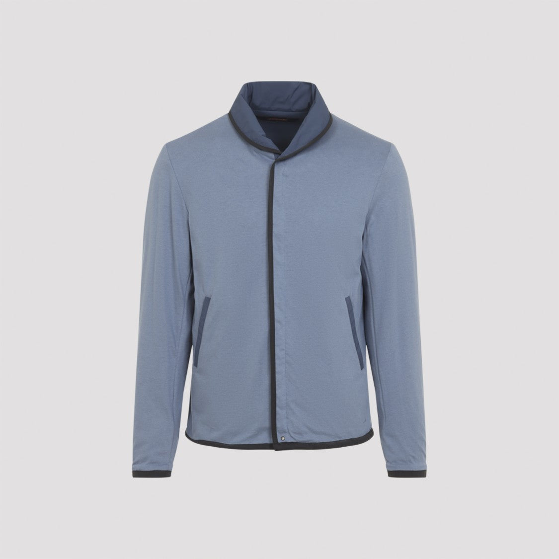Sease Contemporary Blue Casual Jacket With Matte Finish And Concealed Placket