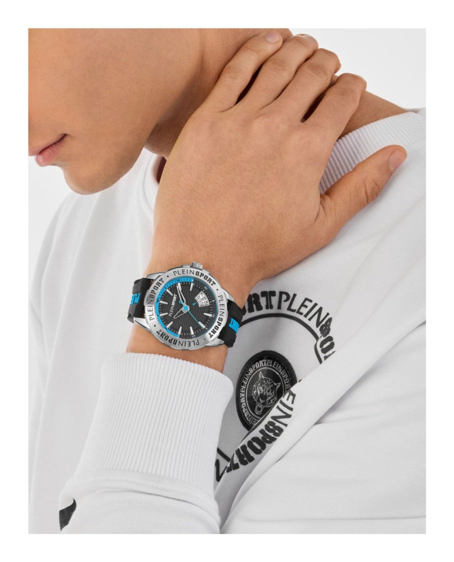 Plein Sport Sporty Black Silicone Watch With Stainless Steel Case