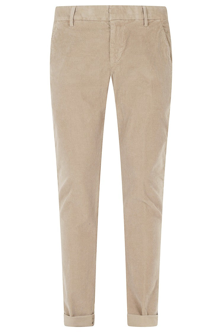 Dondup Gaubert Camel Velvet Cotton-Blend Straight-Leg Pants