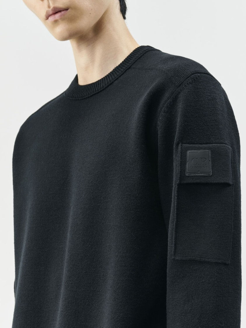 C.P. Company Extrafine Merino Wool Crewneck Sweater With Distinctive Sleeve Pocket