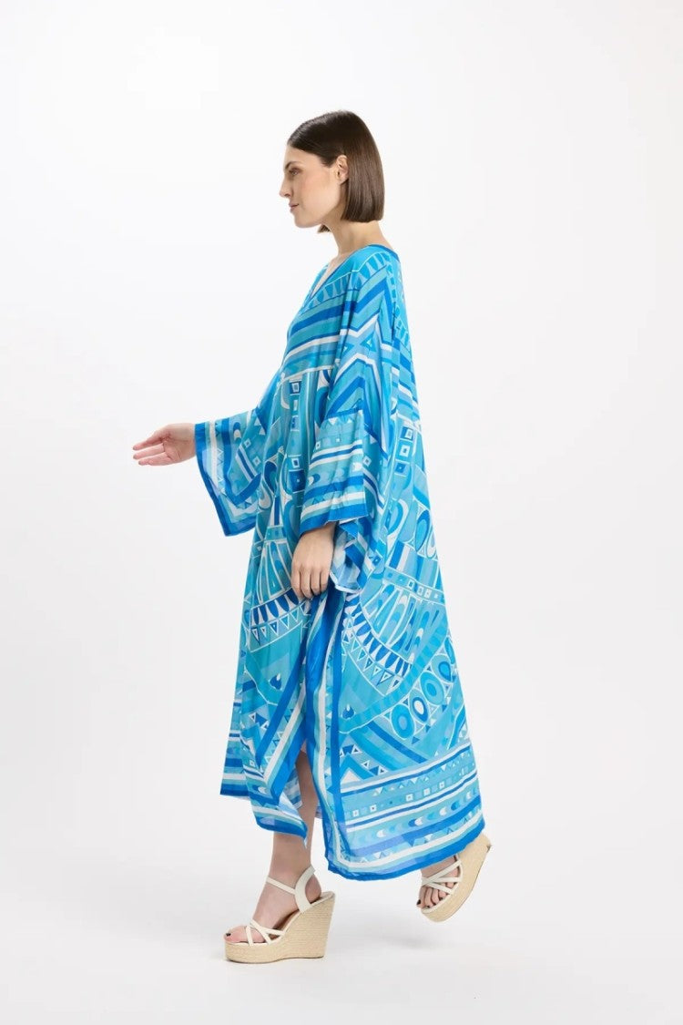 Miss June Brenda Long Kaftan Blue