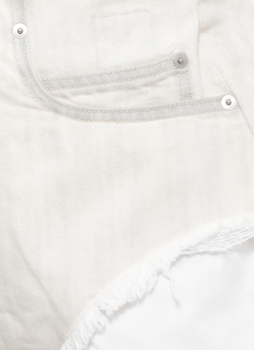 Drkshdw By Rick Owens Ivory Dirt Cutoffs Cotton Shorts