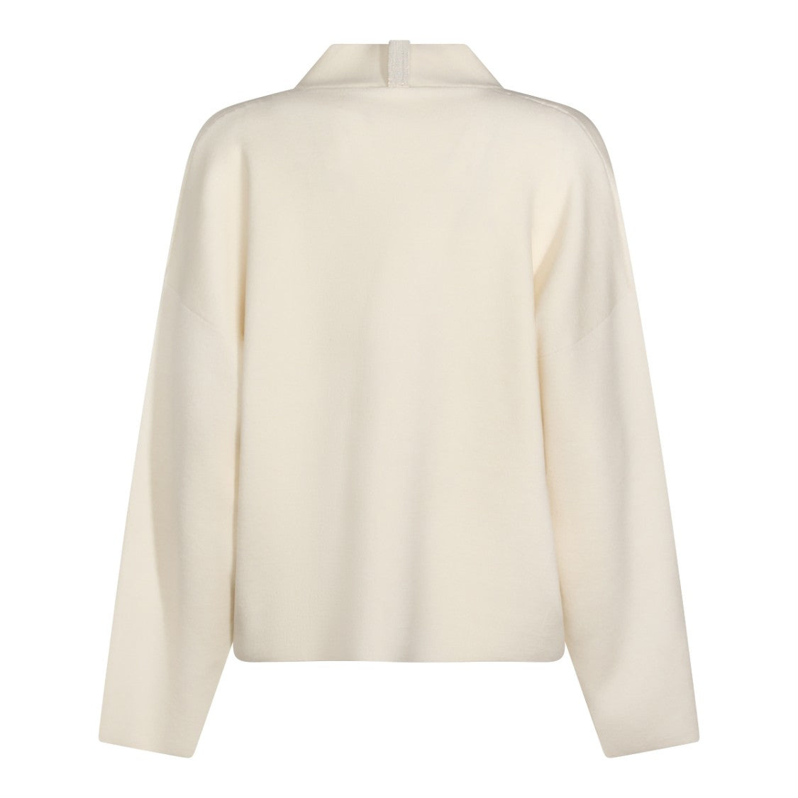 Fabiana Filippi White V-Neck Buttoned Knit Top