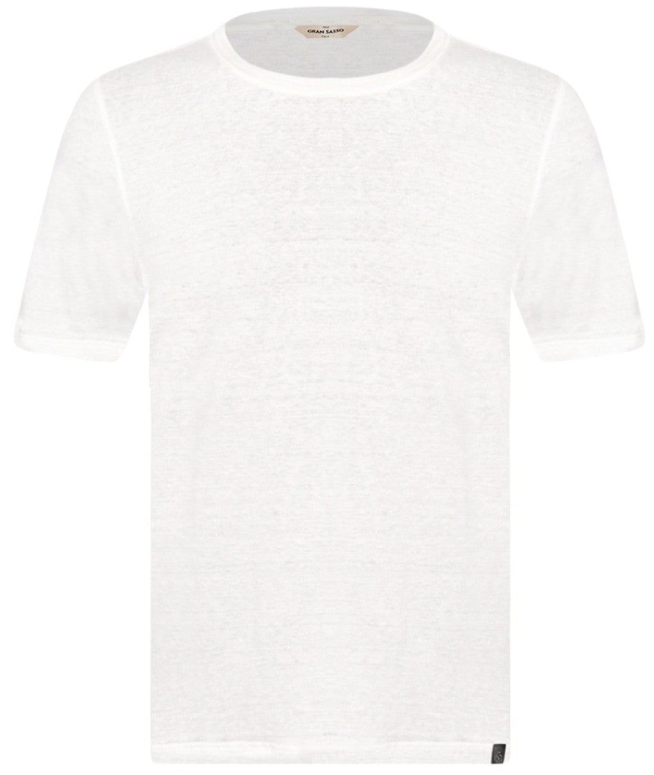 Gran Sasso Linen Crewneck Short Sleeve T Shirt