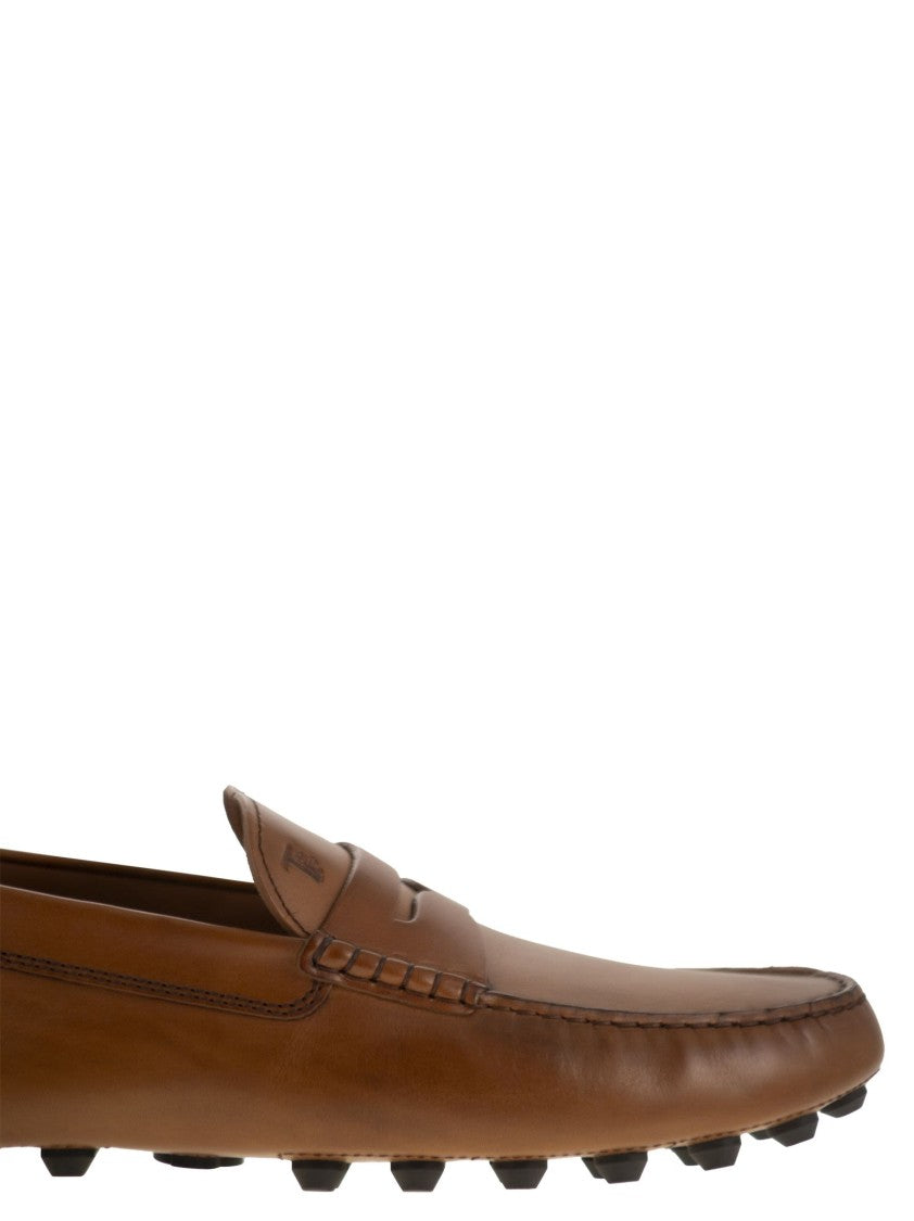 Tod's Bubble Leather Rubber Loafers
