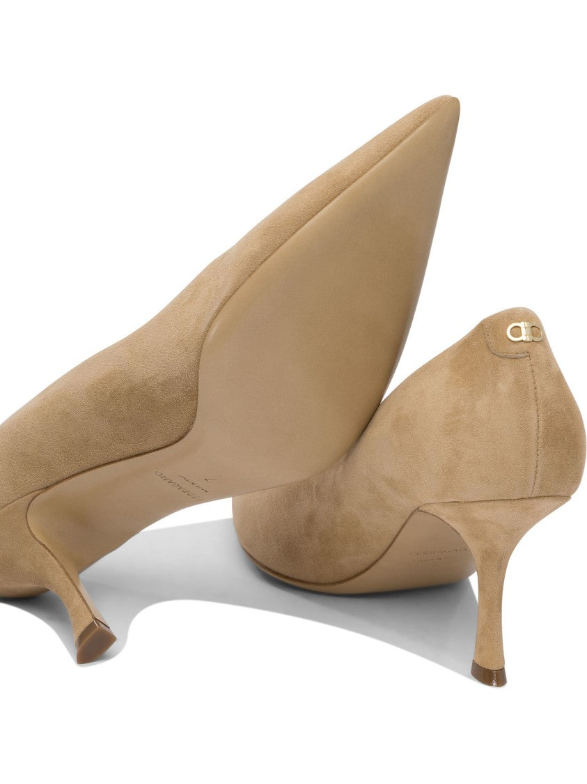 Ferragamo Pointed Toe Suede Pumps