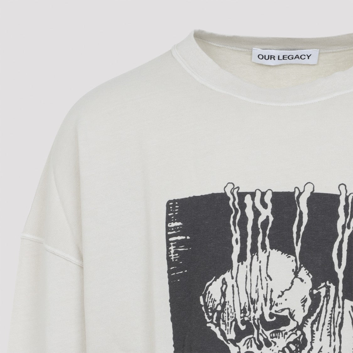 Our Legacy White Cotton-Linen Blend Sweatshirt