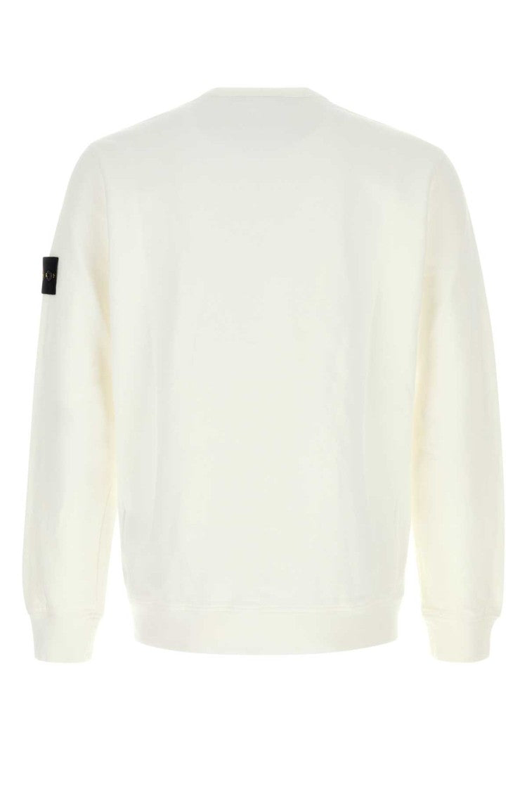 Stone Island White Cotton Sweatshirt